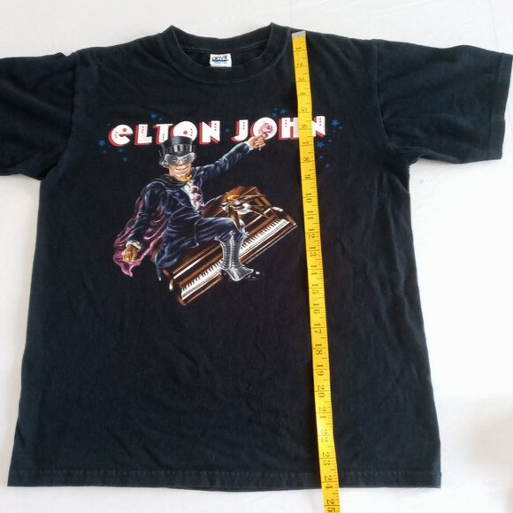 Vintage 2008  Elton John Piano Man  Canadian Tour  black T Shirt Size Medium - Picture 6 of 8